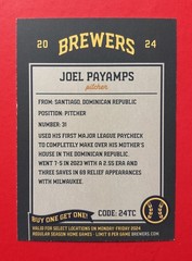 2024 MILWAUKEE BREWERS JOEL PAYAMPS Regional Police Safety Baseball Card RARE