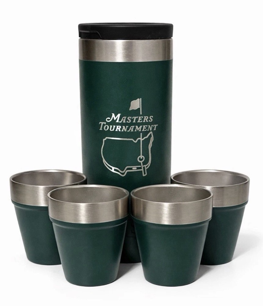 Master Golf Tournament Custom YETI Shot Glasses w/ Carrying Case -Forest Green