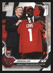 2026 Topps NOW #JLOV Jeremiyah Love Cardinals 3rd Overall Pick RC