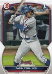 SABIN CEBALLOS BOWMAN DRAFT 1ST ROOKIE CARD RC BRAVES #BDC-110 2023 23