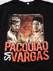 Pacquiao Vs Vargas Boxing T Shirt 2016 Fight Mens Size Medium Black Filipino