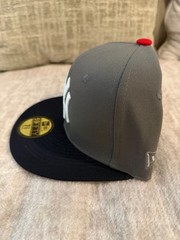 New York Yankees Gray & Blue Fitted 59FIFTY HAT WITH DEREK JETER SIDE PATCH