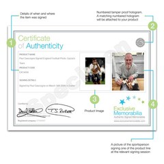 Paul Gascoigne Signed England Football Photo: Gazza&rsquo;s Tears. Deluxe Frame