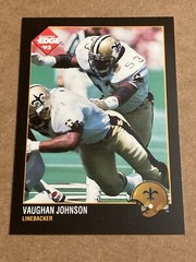 1992 Collector&rsquo;s Edge VAUGHAN JOHNSON #110 fb card ~ NC State / Saints LB ~ F1