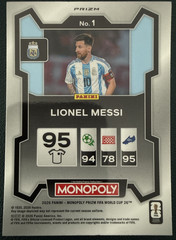 2026 Panini Prizm Monopoly World Cup Lionel Messi #1 FOUR CORNERS BLUE WAVE