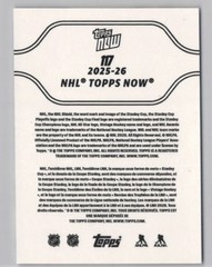 MATTHEW SCHAEFER 2025-26 TOPPS NOW Sticker #117 Rookie Most OT Pts NY ISLANDERS