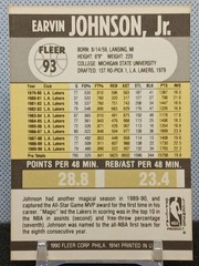 Earvin Magic Johnson 1990 Fleer #93 Los Angeles Lakers HOF