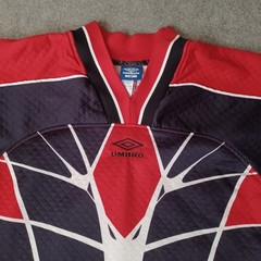 Vintage Umbro Goalkeeper Jersey Mens S Black Red Elbow Pad Shirt Football Soccer
