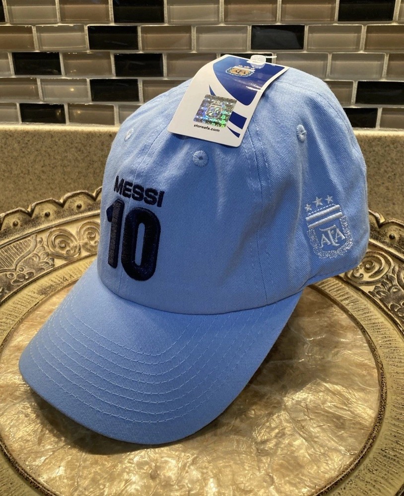 Lionel Messi #10 Argentina AFA Adjustable Hat Sky Blue Soccer Cap NWT