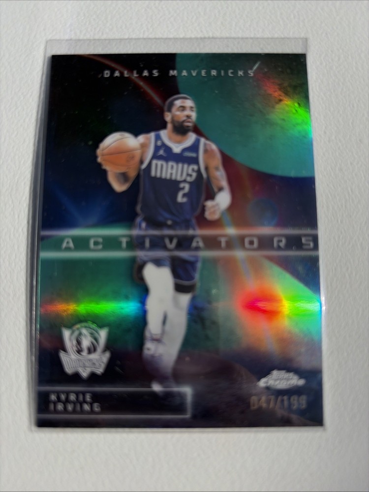 Kyrie Irving 2025-26 Topps Chrome Activators Aqua Refractor /199 Mavericks
