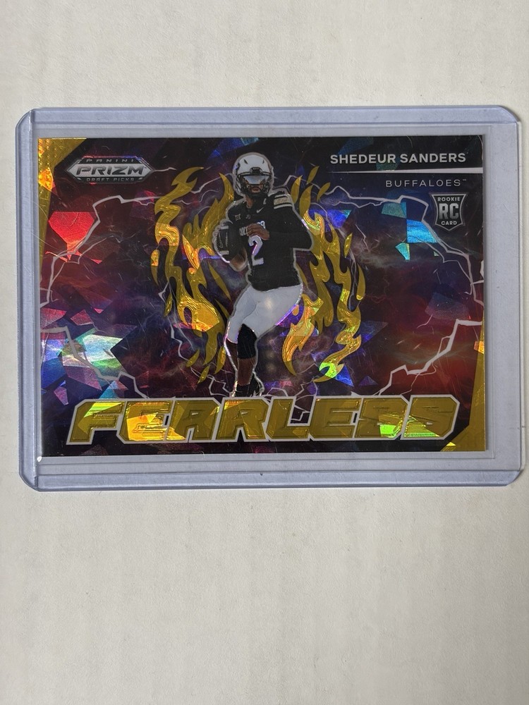 2025 Panini Prizm Draft Picks -Fearless Shedeur Sanders #F-SSS Gold Ice Prizm RC