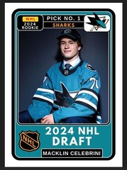 2024-25 Macklin Celebrini NHL Draft Day Future Stars Rookie Card #1 Sharks