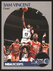 1990-91 Hoops #223 Sam Vincent (Michael Jordan Showing)