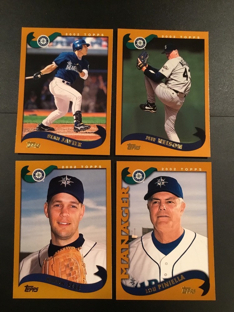 2002 Topps #15-106-138-300 SELE-JAVIER-NELSON-PINIELLA Seattle Mariners 4 Lot