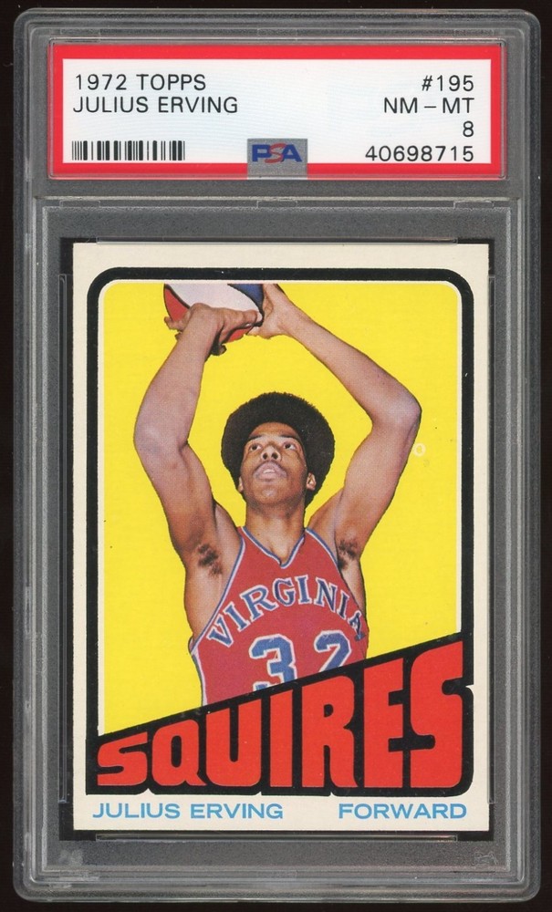 1972 Topps #195 Julius Erving Rookie Card PSA 8