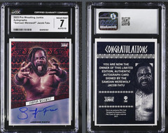 Jacob Fatu 2023 Pro Wrestling Junkie On Card Autograph Samoan Werewolf CGC 7