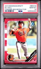 2019 Bowman Draft #BDC33 Dl Hall Chrome-Red Refractor PSA 10 /5