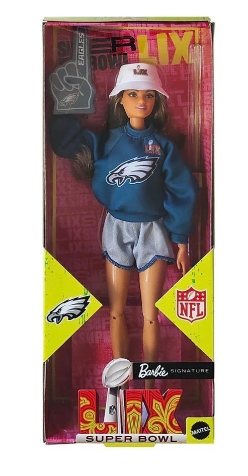 Super Bowl LIX Barbie Signature Doll Exclusive Eagles Fan 2025 JKG64