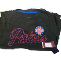 NBA Detroit Pistons Off Season Pull Over Top Womens M Charcoal GIII 4 Her
