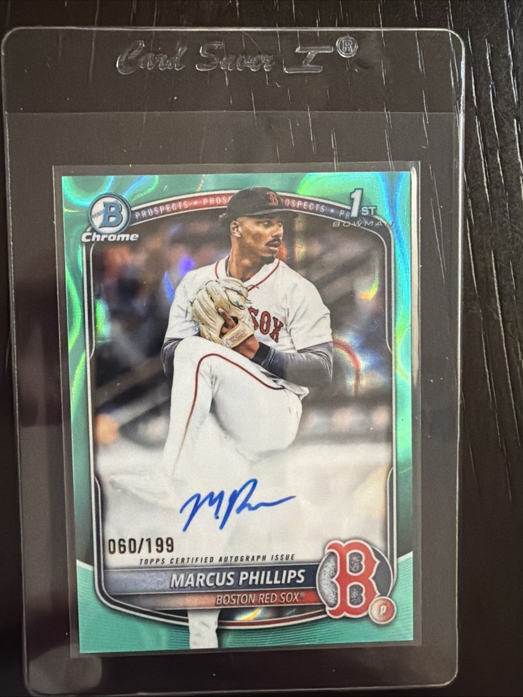 2025 Bowman Draft Marcus Phillips BST Red Sox CPA-MP Aqua Lava /199 1st B Auto