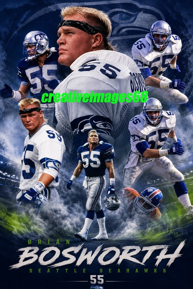 Brian Bosworth 4×6 glossy photo Seattle Seahawks nfl Legend THE BOZ!