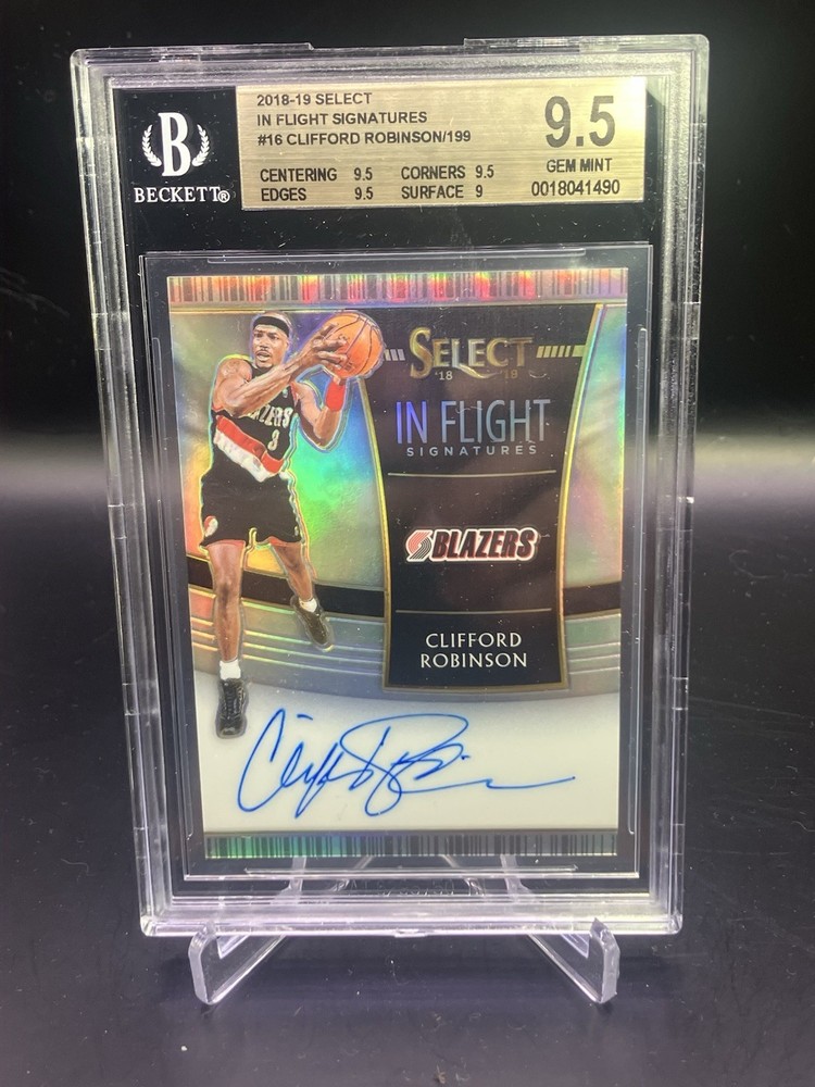 2018-19 Select Cliff Robinson In Flight Signatures /199 BGS 9.5 POP 2 Top Grade