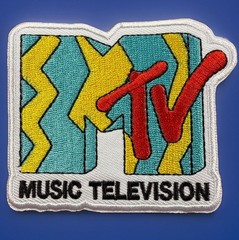 RARE 1980’s Style MTV MUSIC TELEVISION EMBROIDERED IRON-ON PATCH Video TV 80’s