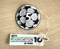 UEFA Champions League Starball + Foundation Patch Badge Set UCL