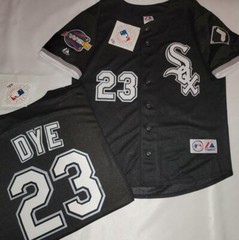 1805 Chicago White Sox JERMAINE DYE 2005 World Series Baseball Jersey BLACK New