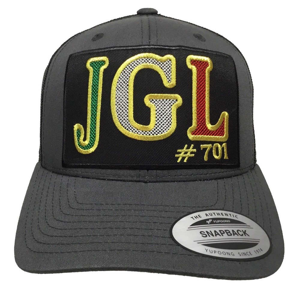 JGL EL CHAPO GUZMÁN HAT DARK GRAY BLACK MESH MEXICO LOGO FEDERAL