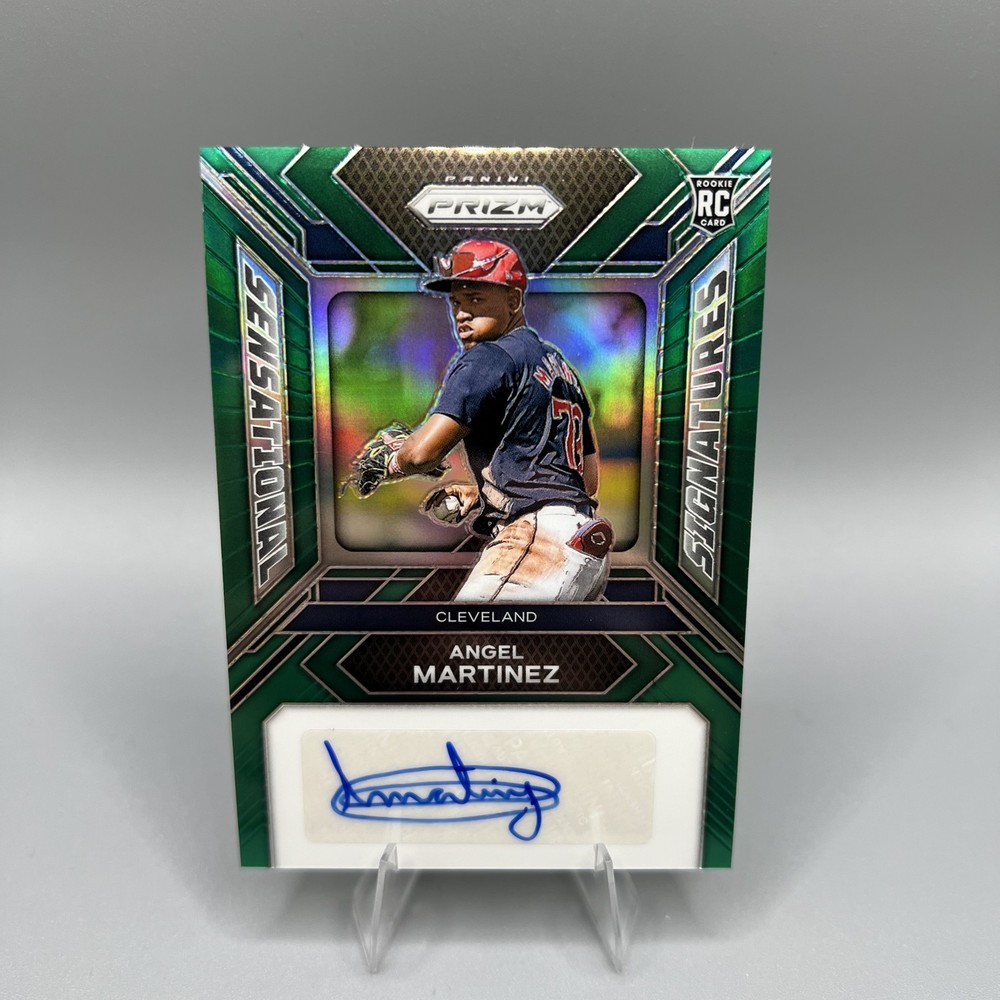 2024 Panini Prizm Sensational Signatures Angel Martinez #SS-AM Green Prizm RC AU