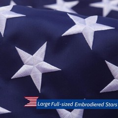 American Flag Heavy Duty 3×5 ft, 100% Made IN USA Sewn Stripes Embroidered Stars