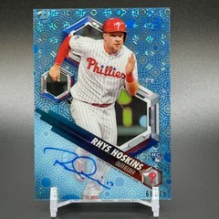 2018 Bowman High Tek Rhys Hoskins #d /75 Auto Ocean Blue Tidal RC #RHT-RH Rookie