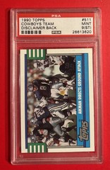 1990 TOPPS TROY AIKMAN DALLAS COWBOYS Team Card #511 PSA 9 St Vtg Graded Card