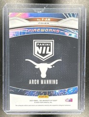 2025 Panini NIL University of Texas Arch Manning Prizm Fireworks Pink Camo Prizm