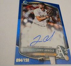 2025 Bowman Draft Jamie Arnold Auto Mojo Blue # 094/150.