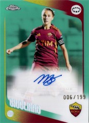 Manuela Giugliano 2025-26 Topps Chrome Women&rsquo;sAqua Refractor Auto Roma #006/199