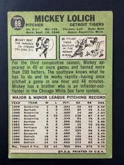 1967 Topps #88 Mickey Lolich – Detroit Tigers Vintage