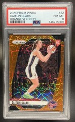 2024 Panini WNBA Prizm Caitlin Clark #22 Orange Velocity RC Fever PSA 8