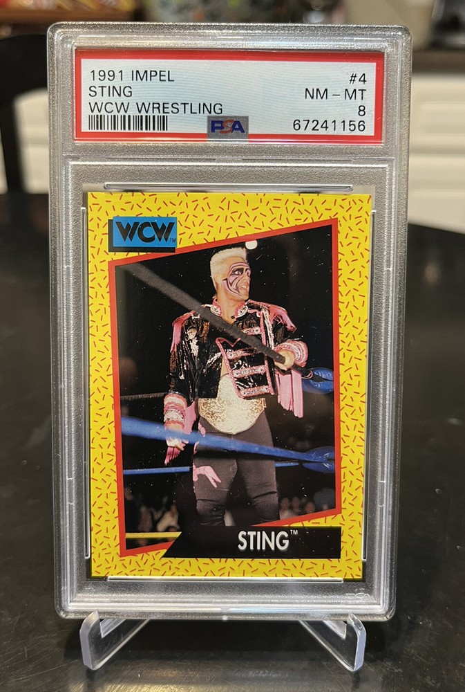 1991 IMPEL WCW WRESTLING STING ROOKIE #4 PSA 8 NM-MT