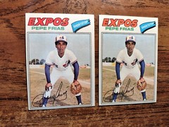 1977 TOPPS « ERROR CARD » #199 PEPE FRIAS COLOR VARITION « NO WHITE IN LETTER E »