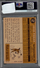1960 TOPPS #67 JOSE PAGAN PSA VG 3