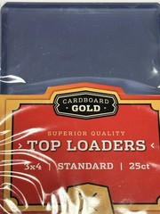 Liquidation Lot of 100 Cardboard Gold 3&Prime;x4&Prime; Standard Toploader – Clear 25 ct x 4