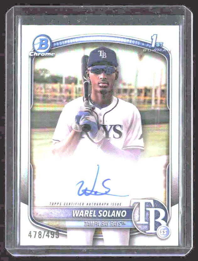 2025 Bowman Chrome #CPA-WS Warel Solano Prospect Autographs Refractor #/499