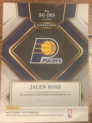 2021/22 Panini Select Basketball – Autograph Card – Jalen Rose – 248/299