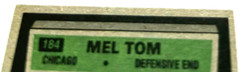 1975 Topps Football Mel Tom Chicago Bears base card #184