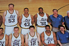 Vtg NBA 1992-1993 Utah Jazz Team Poster 19×24 Stockton Malone Coach Sloan Miller