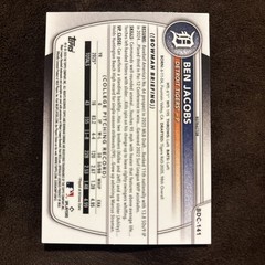 2025 Bowman Draft – Chrome Ben Jacobs #BDC-141 Refractor (RC) Tiger’s