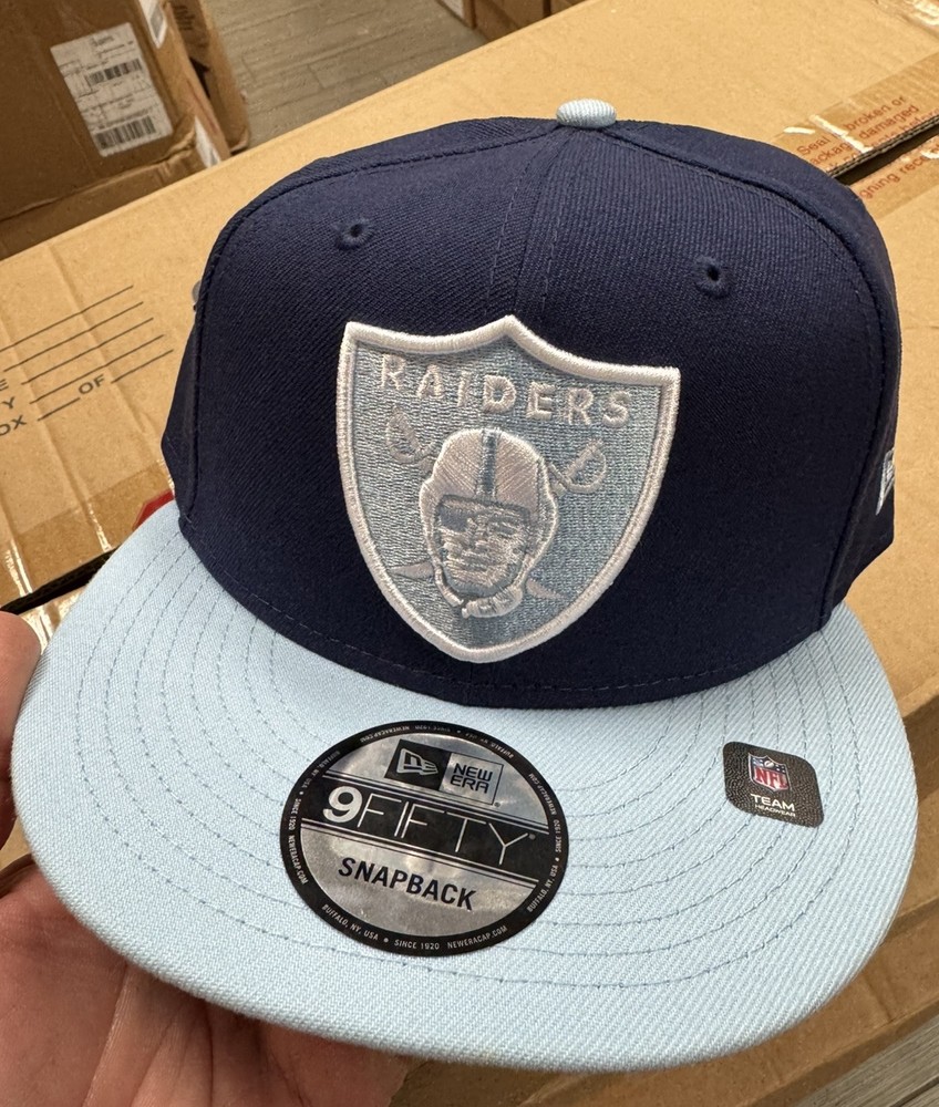 New Era Las Vegas Raiders SnapBack Hat 59Fifty Navy Baby Blue