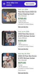 2002 Fleer Box Score Michael Jordan Press Clippings Rare insert